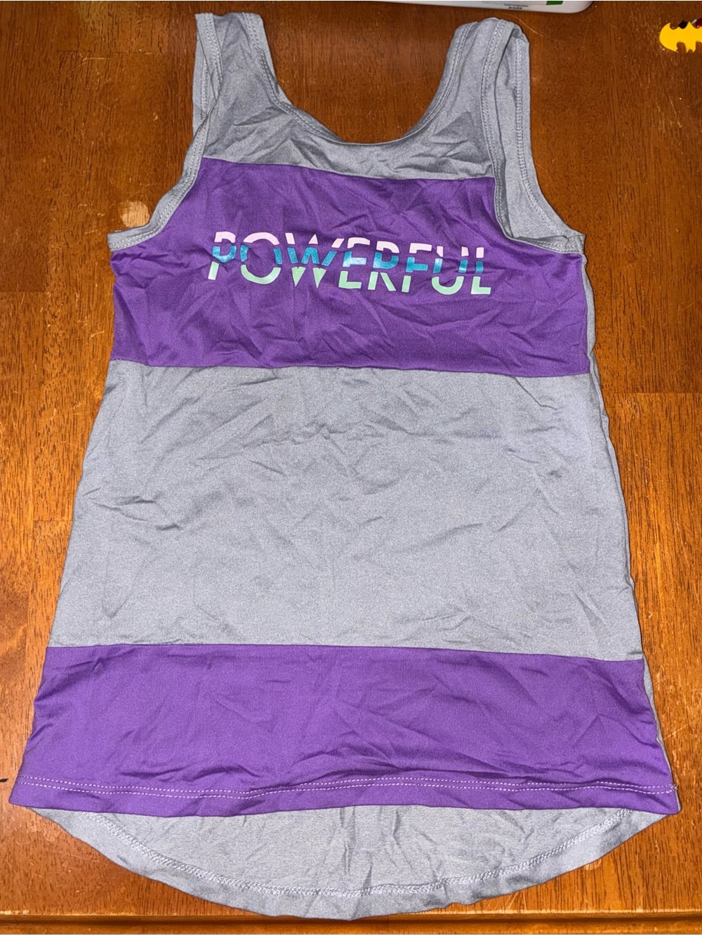 'Powerful' Purple and Gray Athletic Tank Top